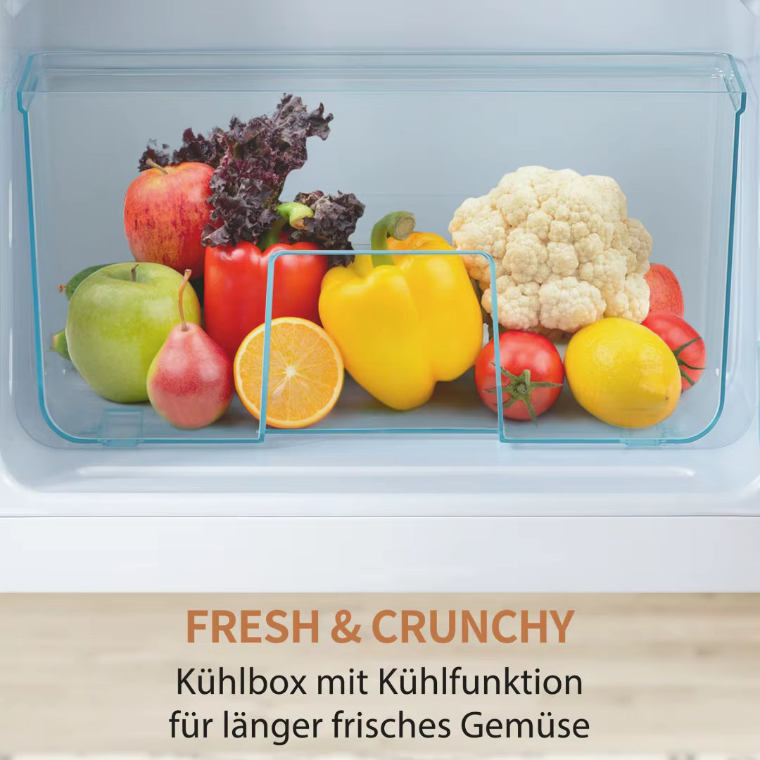 Réfrigérateur Congélateur Double Porte 92L – Compact, Éclairage LED, Classe Énergétique D, Silencieux