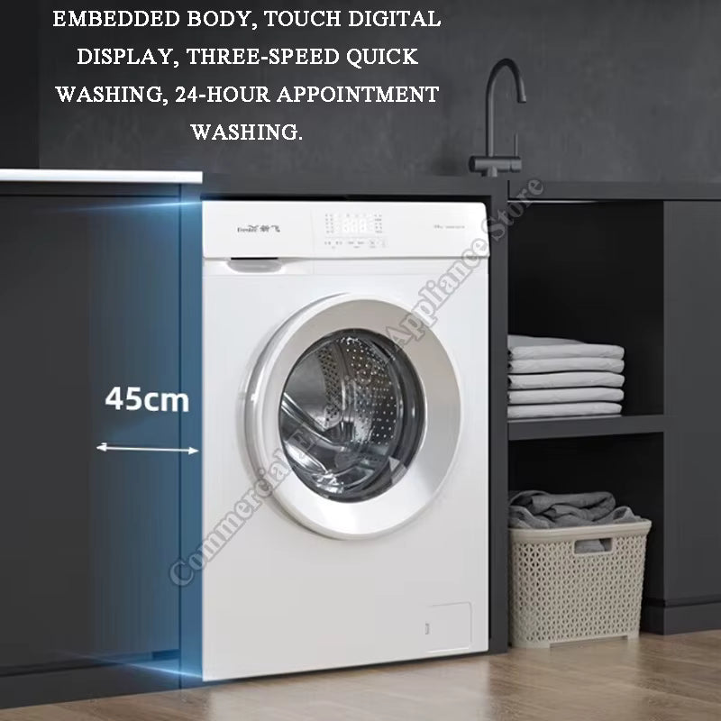 Machine à laver automatique à chargement frontal 60×45 cm – Grande capacité, 1950 W, design intégré