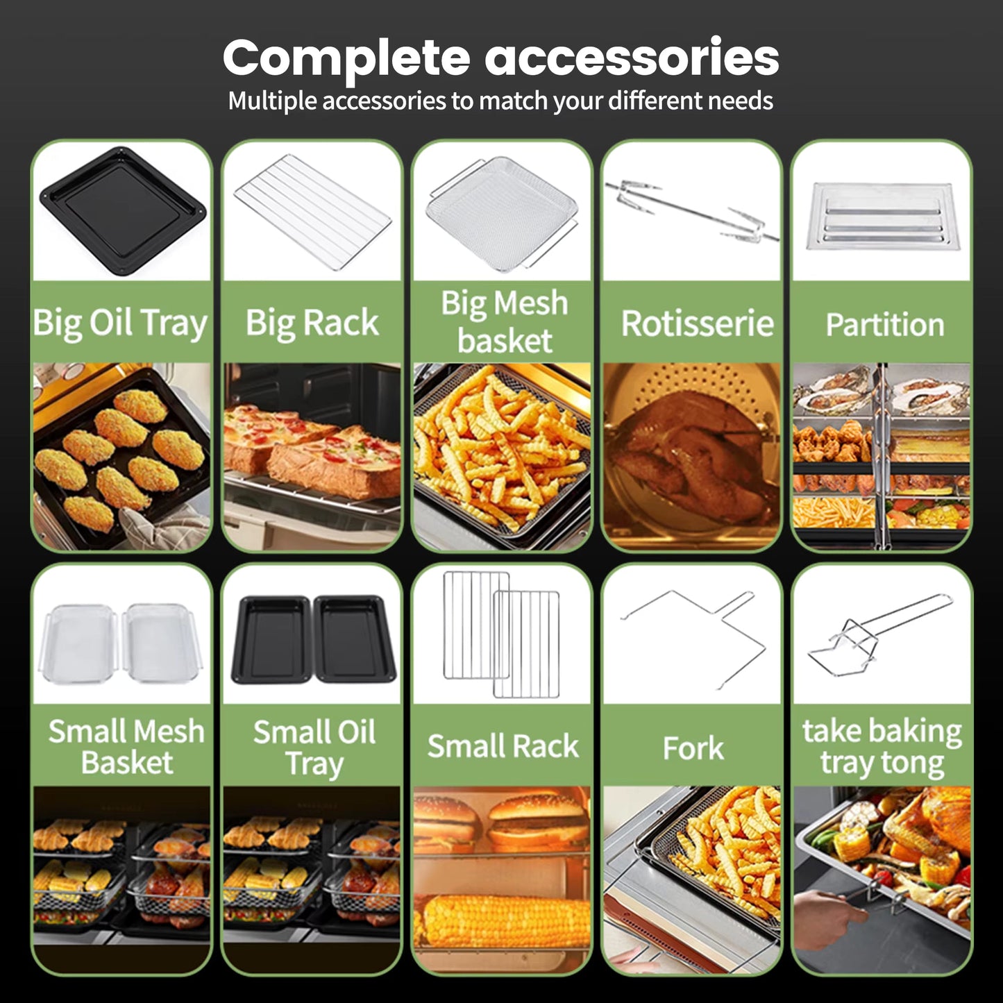 Friteuse sans huile Air Fryer Double Zone XXL 23L - Four à Air Chaud 2200W Inox, 15 Programmes, Écran Tactile & Livre de Recettes