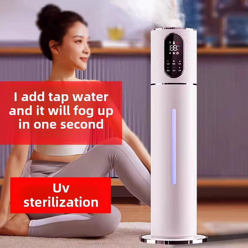 Humidificateur d'Air Ultrasons 8L - Grande Capacité au Sol - Fonction Aromathérapie & Ioniseur - Silencieux pour Grand Salon et Bureau