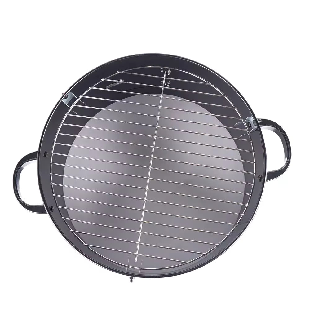 Grill fumoir multifonction 3 en 1 au charbon de bois – Barbecue, fumoir et four détachable en fer – Ø 40 cm, 2 niveaux avec thermomètre