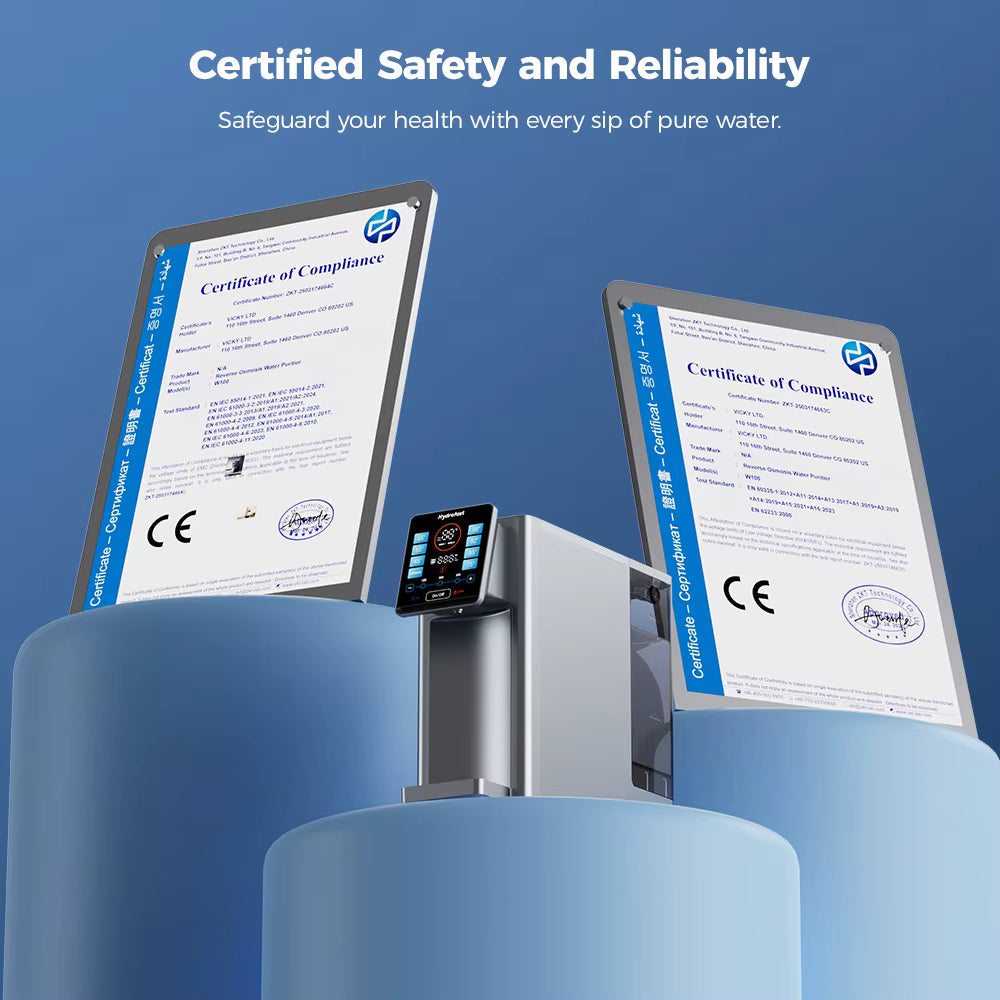 Purificateur d'Eau à Osmose Inverse de Comptoir - Filtration 6 Étapes, Eau Chaude Instantanée (8 Températures), Stérilisation UV et Reminéralisation - Réservoir 4L - Sans Installation