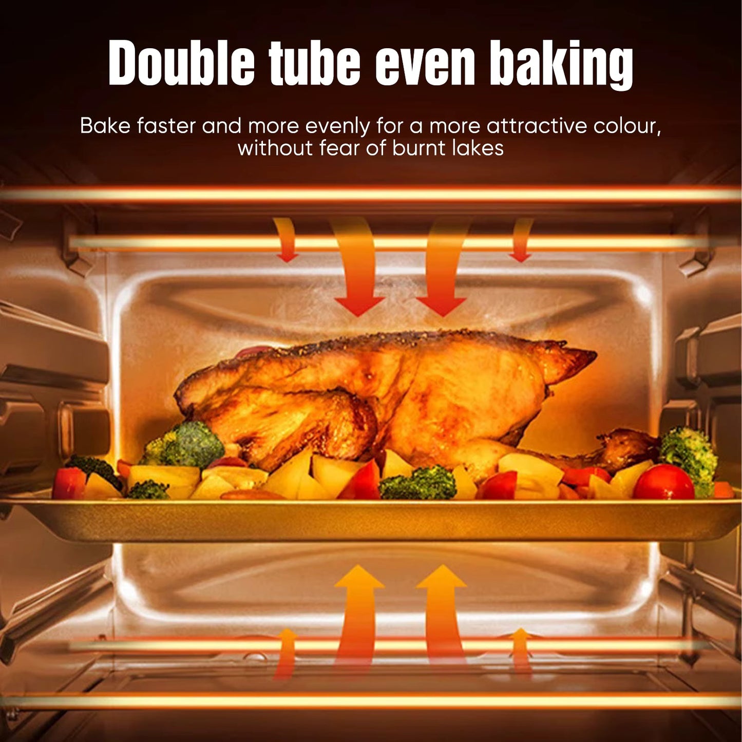 Mini four friteuse à air 13 L 1350 W – Four à convection multifonction, cuisson saine sans huile, écran tactile, inox