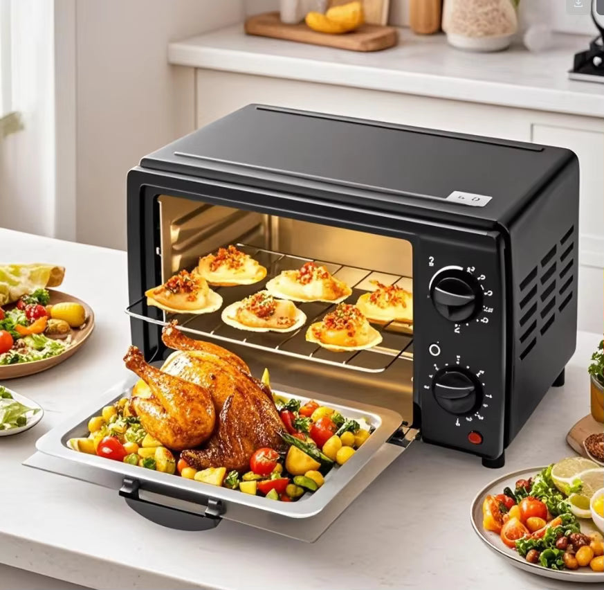 Mini four friteuse à air 13 L 1350 W – Four à convection multifonction, cuisson saine sans huile, écran tactile, inox