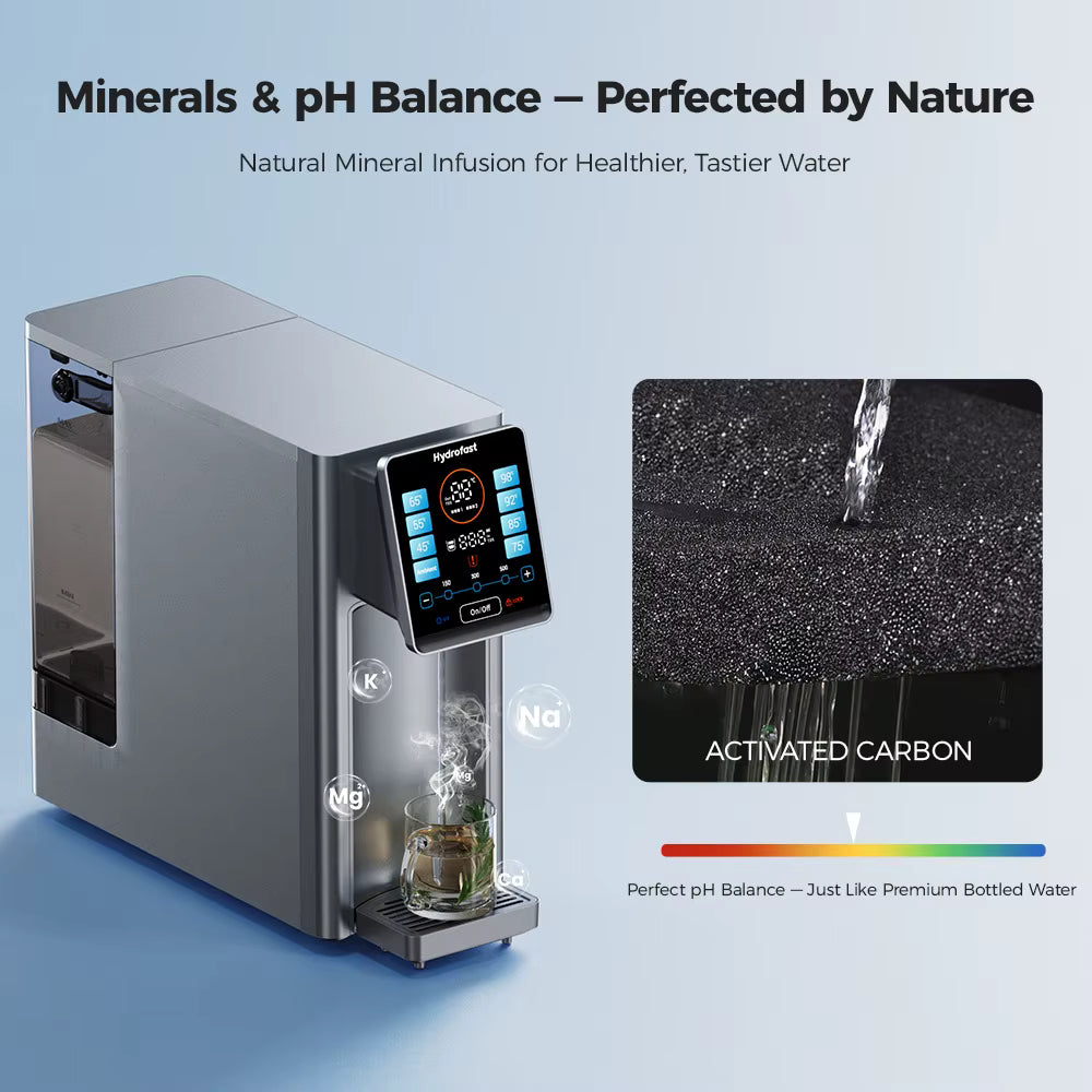 Purificateur d'Eau à Osmose Inverse de Comptoir - Filtration 6 Étapes, Eau Chaude Instantanée (8 Températures), Stérilisation UV et Reminéralisation - Réservoir 4L - Sans Installation