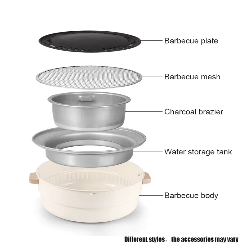 Grill de Barbecue au Charbon Portable · Sans Fumée · Grilles en Maille · Facile à Nettoyer · Jardin & Camping