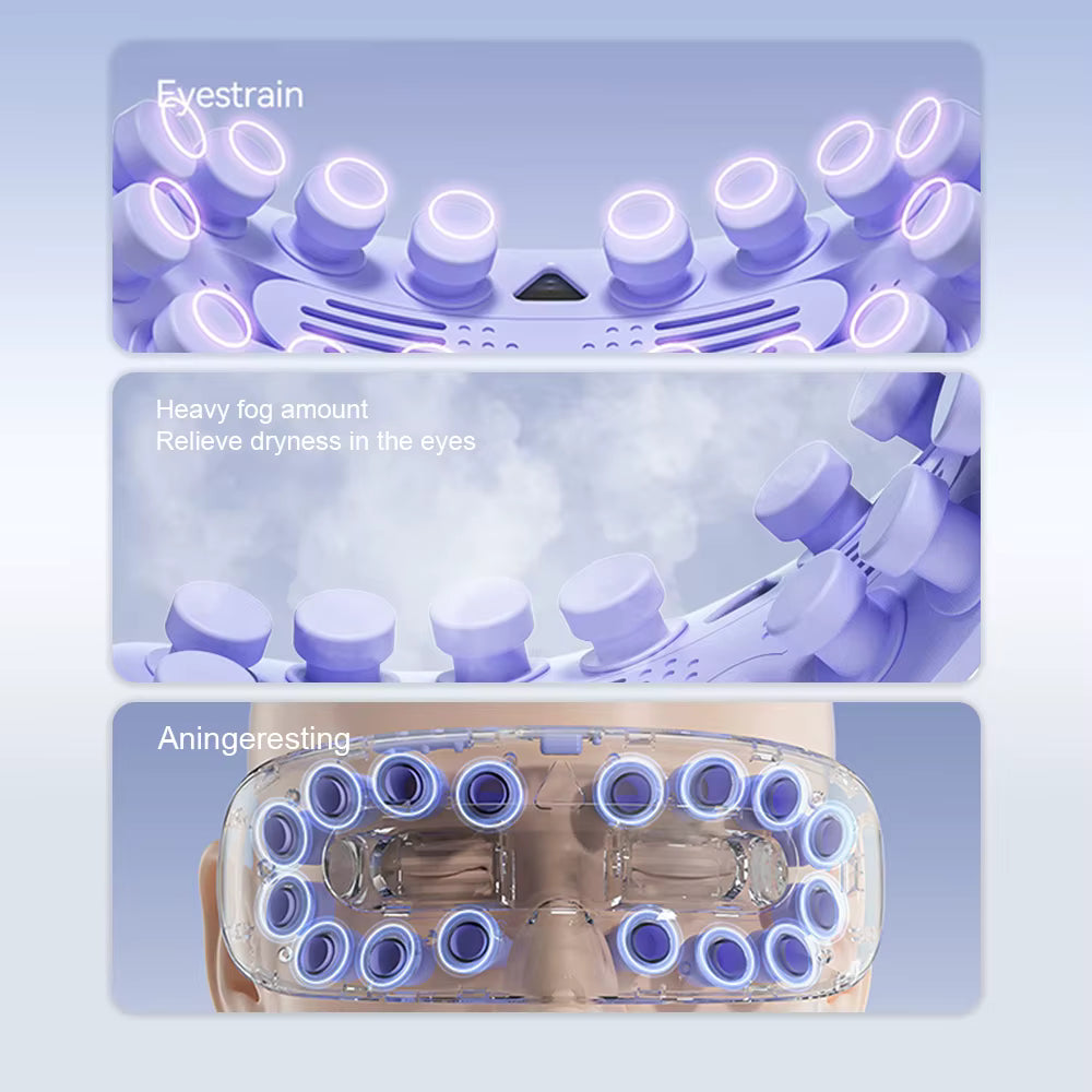 Masseur Oculaire Électrique à Vapeur Nano - Soulagement Yeux Secs et Fatigue