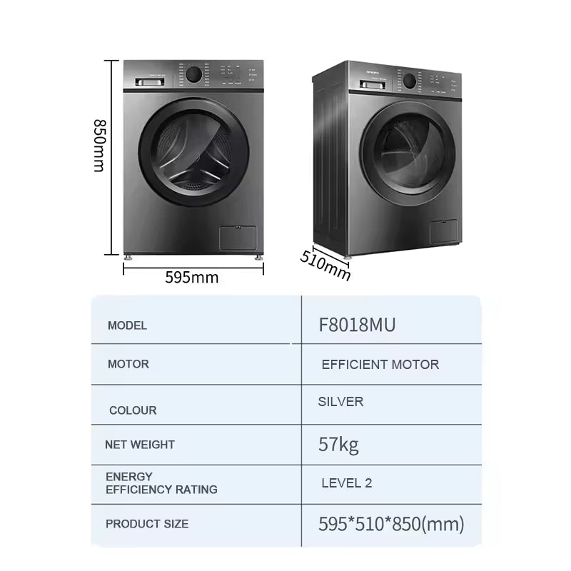 Lave-linge séchant 10 kg intelligent – Classe énergétique A, moteur à conversion de fréquence, tambour inox, pose libre