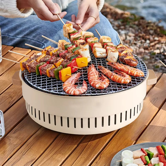 Grill de Barbecue au Charbon Portable · Sans Fumée · Grilles en Maille · Facile à Nettoyer · Jardin & Camping