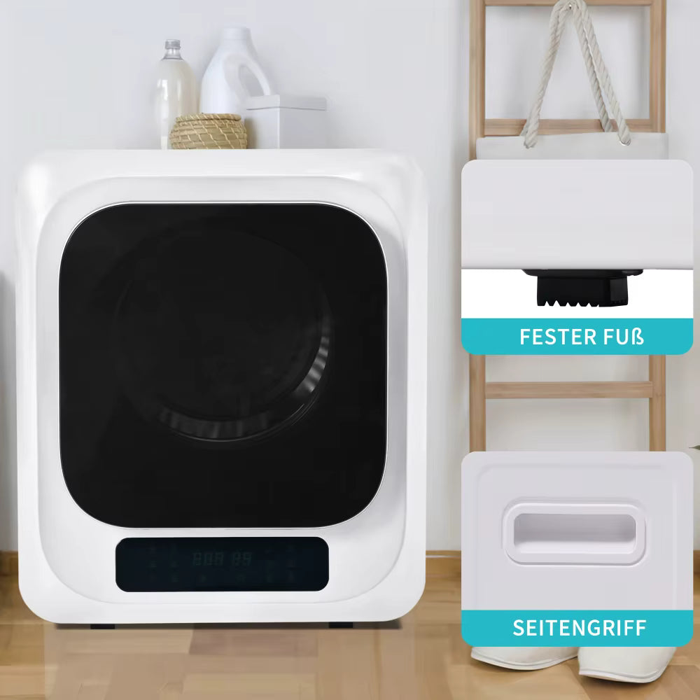 Sèche-linge mural compact 4 kg – 850 W – Tambour inox – Séchage rapide avec protection surchauffe – Classe énergétique C